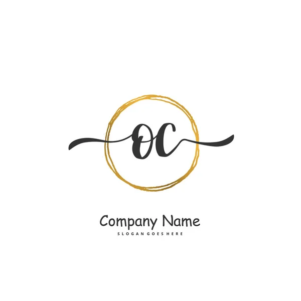 Inledande Handstil Och Signatur Logotyp Design Med Cirkel Vacker Design — Stock vektor
