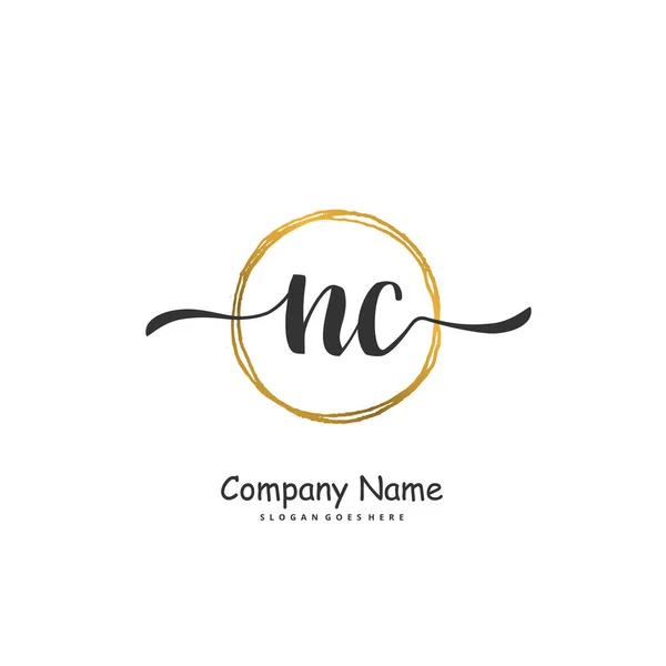 Initial Handwriting Signature Logo Design Circle Beautiful Design Handwritten Logo — Stock Vector