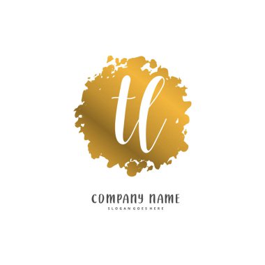 T L TL İlk el yazısı ve daireyle imzalı logo tasarımı. Moda, takım, düğün, lüks logo için güzel tasarım logosu.