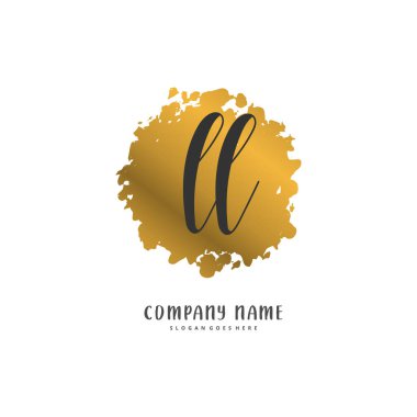 L ll İlk el yazısı ve daire şeklinde imzalı logo tasarımı. Moda, takım, düğün, lüks logo için güzel tasarım logosu.