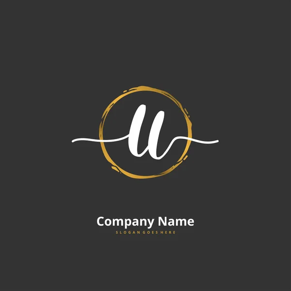 Diseño Inicial Letra Logotipo Firma Con Círculo Logotipo Escrito Mano — Vector de stock