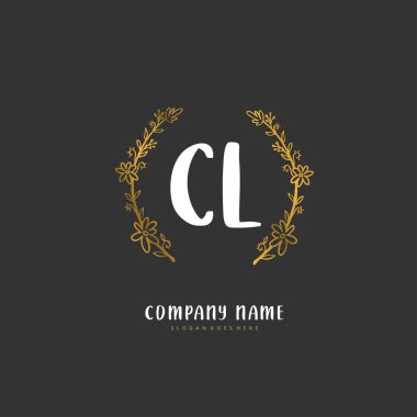 C L CL İlk el yazısı ve daireyle imzalı logo tasarımı. Moda, takım, düğün, lüks logo için güzel tasarım logosu.