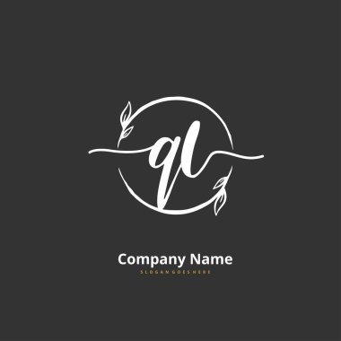 Q L QL İlk el yazısı ve imzalı logo dizaynı. Moda, takım, düğün, lüks logo için güzel tasarım logosu.