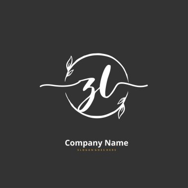 Z L ZL İlk el yazısı ve daireyle imzalı logo tasarımı. Moda, takım, düğün, lüks logo için güzel tasarım logosu.
