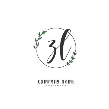 Z L ZL İlk el yazısı ve daireyle imzalı logo tasarımı. Moda, takım, düğün, lüks logo için güzel tasarım logosu.