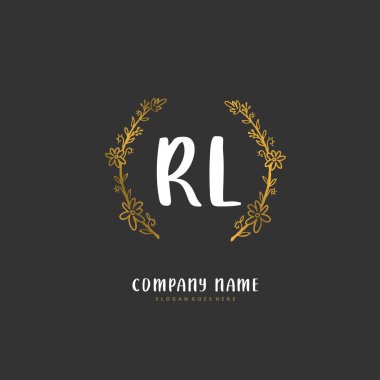 R L RL İlk el yazısı ve imzalı logo dizaynı. Moda, takım, düğün, lüks logo için güzel tasarım logosu.