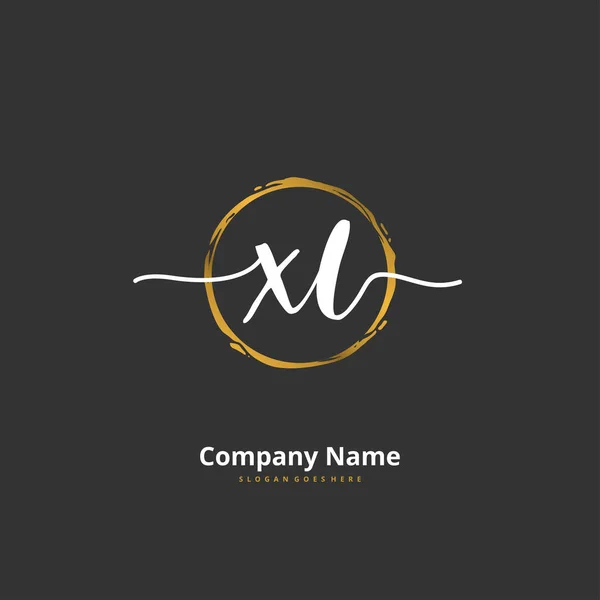 Diseño Logotipo Firma Caligrafía Inicial Con Círculo Logotipo Escrito Mano — Vector de stock