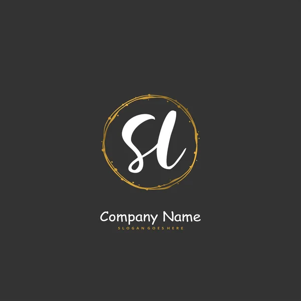 Initial Handwriting Signature Logo Design Circle Beautiful Design Handwritten Logo — Stock Vector