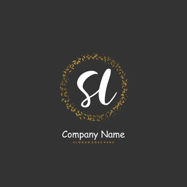 Initial Handwriting Signature Logo Design Circle Beautiful Design Handwritten Logo — Stock Vector
