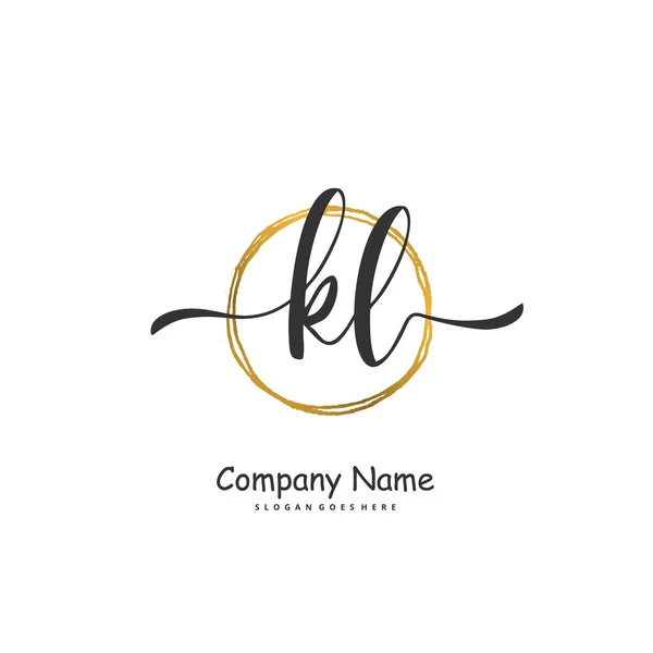 Initial Handwriting Signature Logo Design Circle Beautiful Design Handwritten Logo — Stock Vector