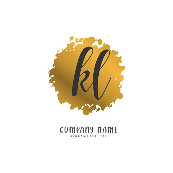 Diseño Inicial Del Logotipo Letra Firma Con Círculo Logotipo Escrito — Archivo Imágenes Vectoriales