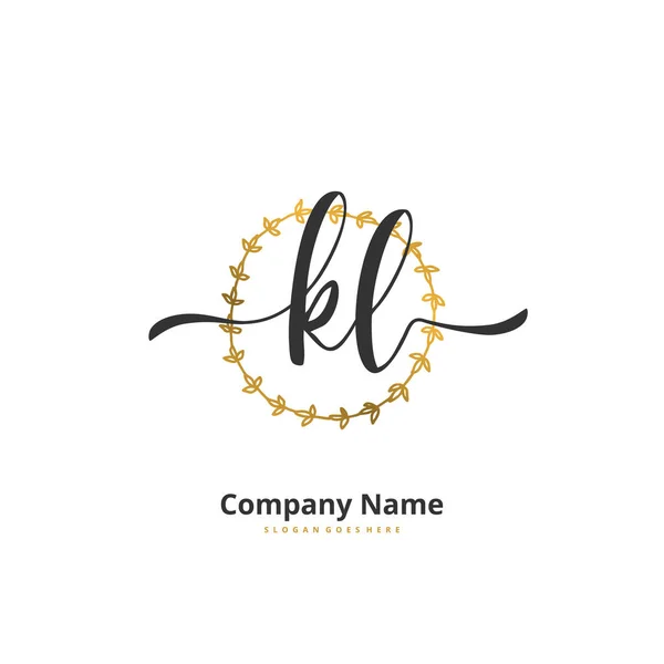 Iniziale Calligrafia Firma Logo Design Con Cerchio Bella Progettazione Logo — Vettoriale Stock