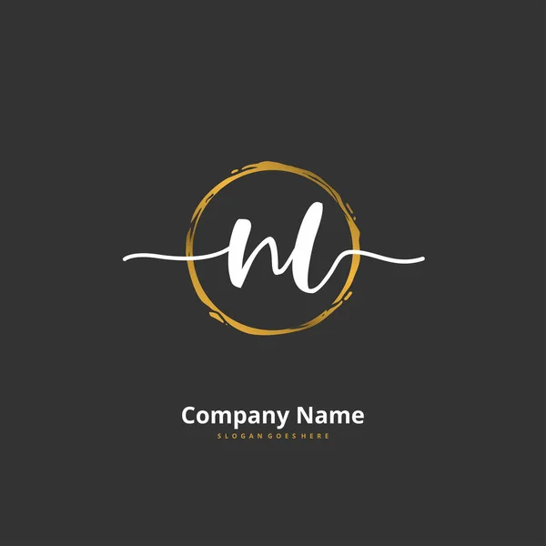 Iniziale Calligrafia Firma Logo Design Con Cerchio Bella Progettazione Logo — Vettoriale Stock