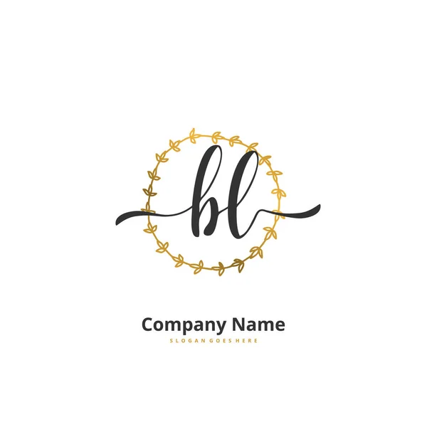 Iniziale Calligrafia Firma Logo Con Cerchio Bella Progettazione Logo Scritto — Vettoriale Stock