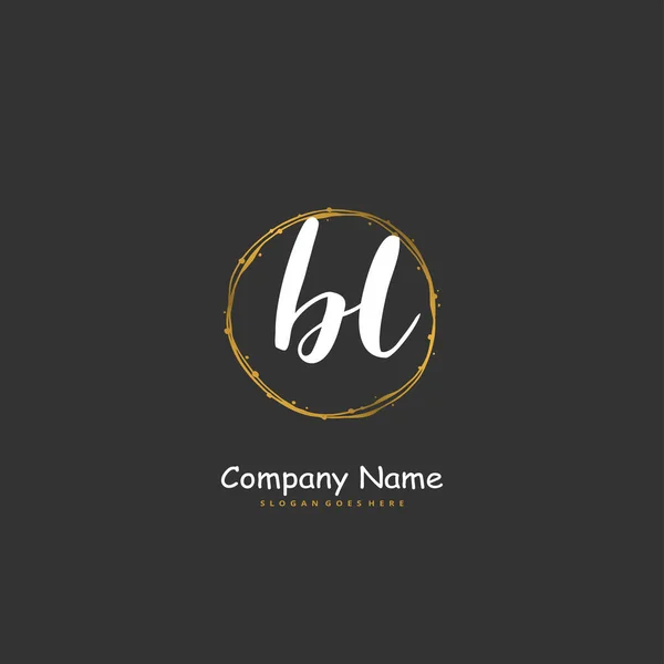 Iniziale Calligrafia Firma Logo Con Cerchio Bella Progettazione Logo Scritto — Vettoriale Stock