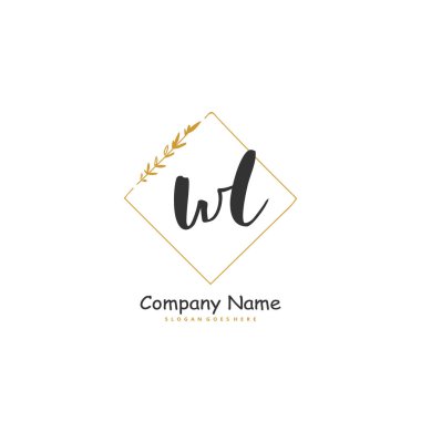 W L WL İlk el yazısı ve imzalı logo dizaynı. Moda, takım, düğün, lüks logo için güzel tasarım logosu.