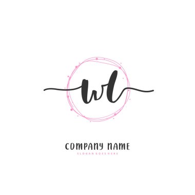 W L WL İlk el yazısı ve imzalı logo dizaynı. Moda, takım, düğün, lüks logo için güzel tasarım logosu.