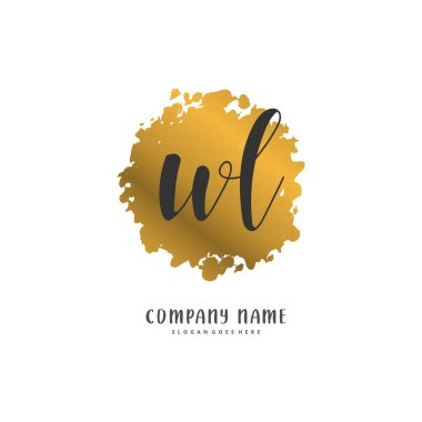 W L WL İlk el yazısı ve imzalı logo dizaynı. Moda, takım, düğün, lüks logo için güzel tasarım logosu.