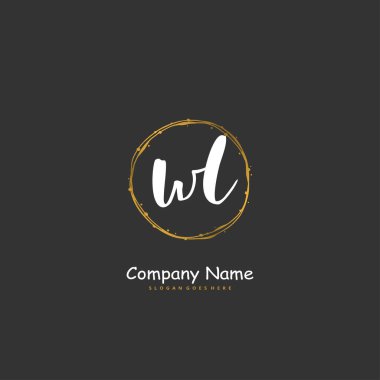 W L WL İlk el yazısı ve imzalı logo dizaynı. Moda, takım, düğün, lüks logo için güzel tasarım logosu.