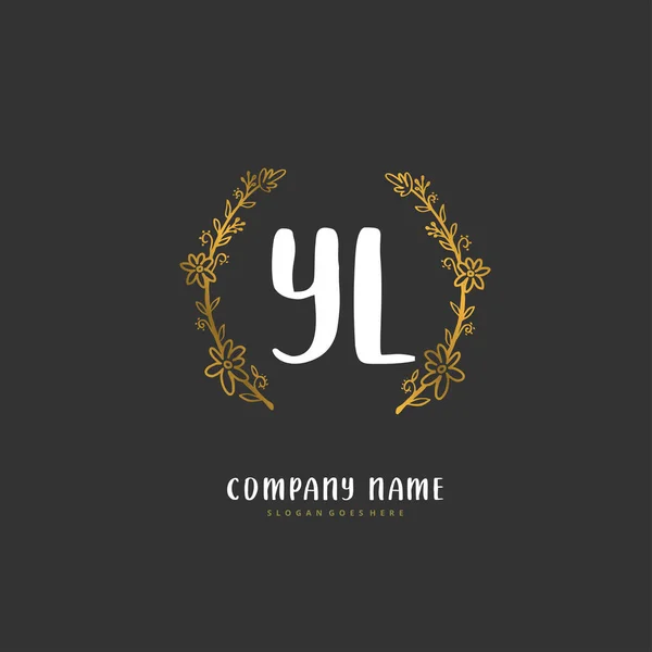 Y L YL Beauty vector initial logo, handwriting logo of initial