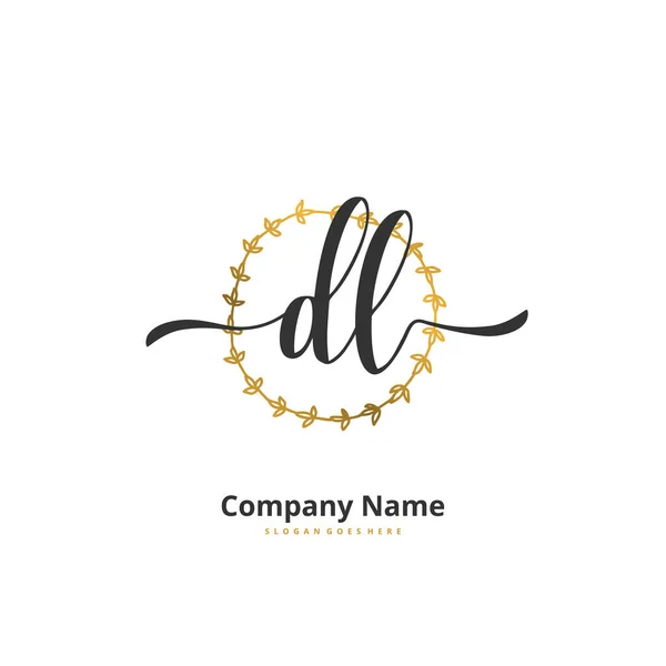 Iniziale Calligrafia Firma Logo Design Con Cerchio Bella Progettazione Logo — Vettoriale Stock