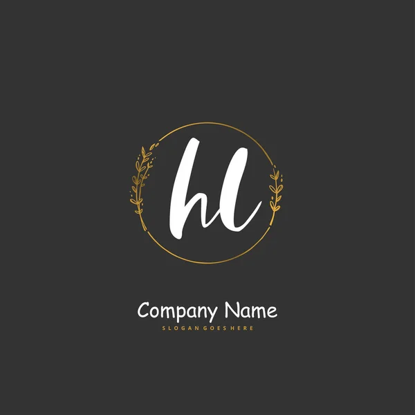 Initial Handwriting Signature Logo Design Circle Beautiful Design Handwritten Logo — Stock Vector