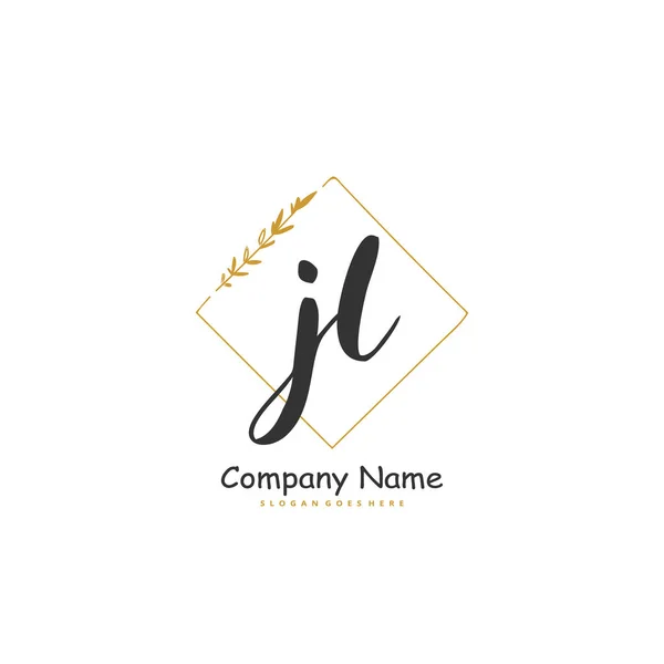 Initial Handwriting Signature Logo Design Circle Beautiful Design Handwritten Logo — Stock Vector