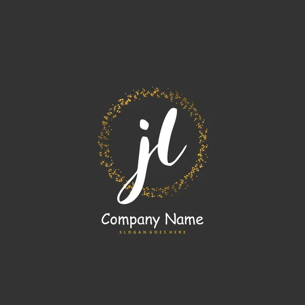 Caligrafia Inicial Design Logotipo Assinatura Com Círculo Logotipo Manuscrito Design — Vetor de Stock