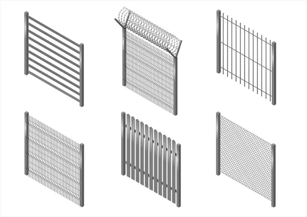 Набір металевих парканів — стоковий вектор