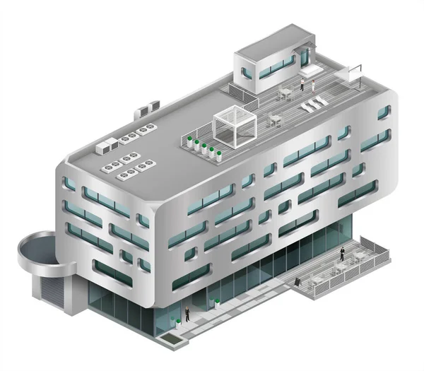 Edifício Isométrico Shopping Mall —  Vetores de Stock