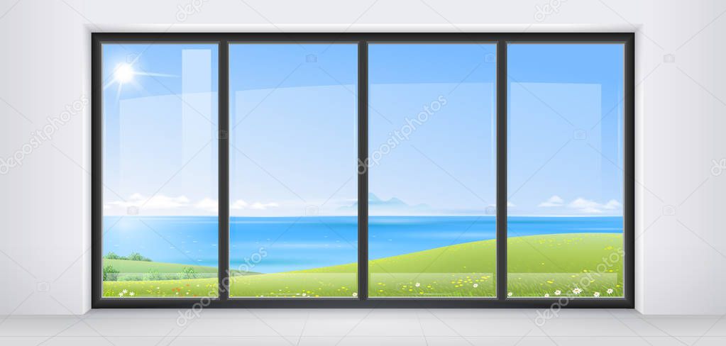 Room with panoramic window