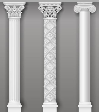Classic antique white columns in vector graphics clipart