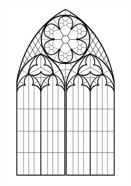 Gerçekçi Gotik Ortaçağ penceresi ya da kapı kemeri. Geçmişi ya da dokusu. Mimari unsur. Sahtecilik