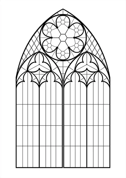 Fenêtre Contour Médiévale Gothique Réaliste Arche Porte Contexte Texture Élément — Image vectorielle