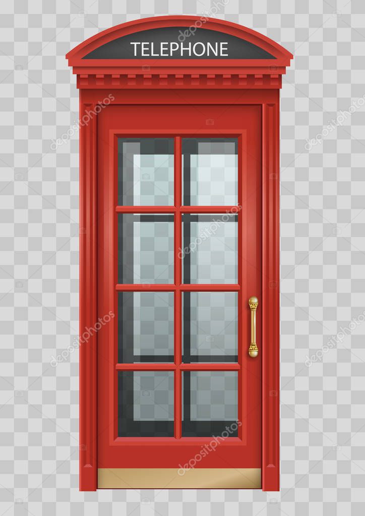 Cabina Telefonica Inglese Classica Rossa Londra Facciate Effetto  Trasparenza - Vettoriale Stock di ©denisik11 213457974