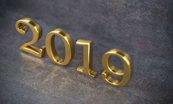 Obrázek Zlaté Číslo 2019 Detail Nový Rok Pozadí Nebo Pohlednice — Stock fotografie