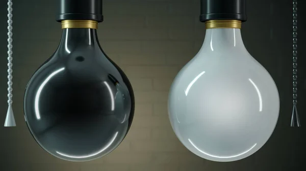 Ilustracja Dwie Lampy Podłogowe Wnętrzu Czarno Białe Metafora Lub Koncepcja — Zdjęcie stockowe