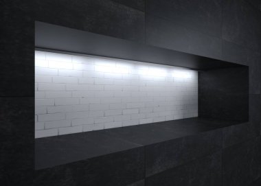 Işıklı dekoratif niş Vitrini