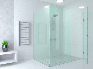 Modern parlak cam duş