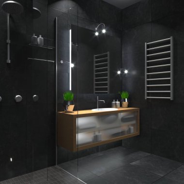Modern loft daire banyo