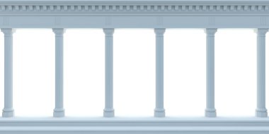 3D çizim. Antika duvar mavi mermer arcade. Arka plan afiş. Poster. Antik Dünya mimarisi.