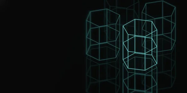 Polygon Hologram Banner Dark Geometry