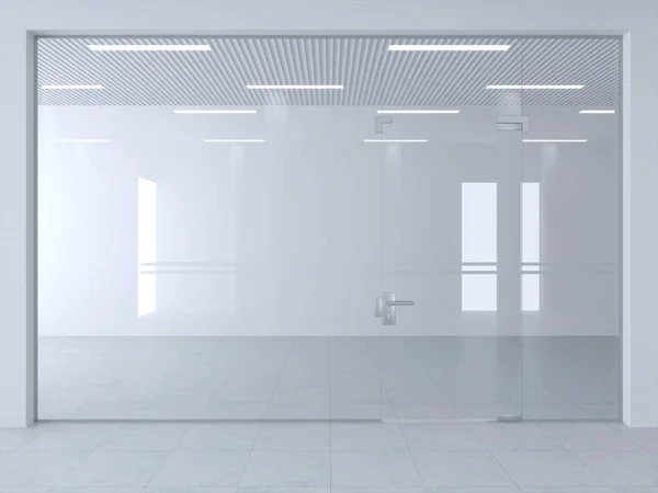 Glastrennwände und Türen in der Halle — Stockfoto