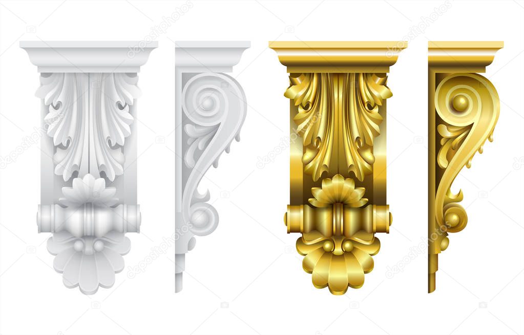 Classic frontal bracket gold and stone set