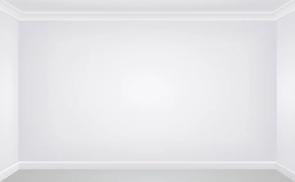 Pared en una habitación vacía blanca — Vector de stock