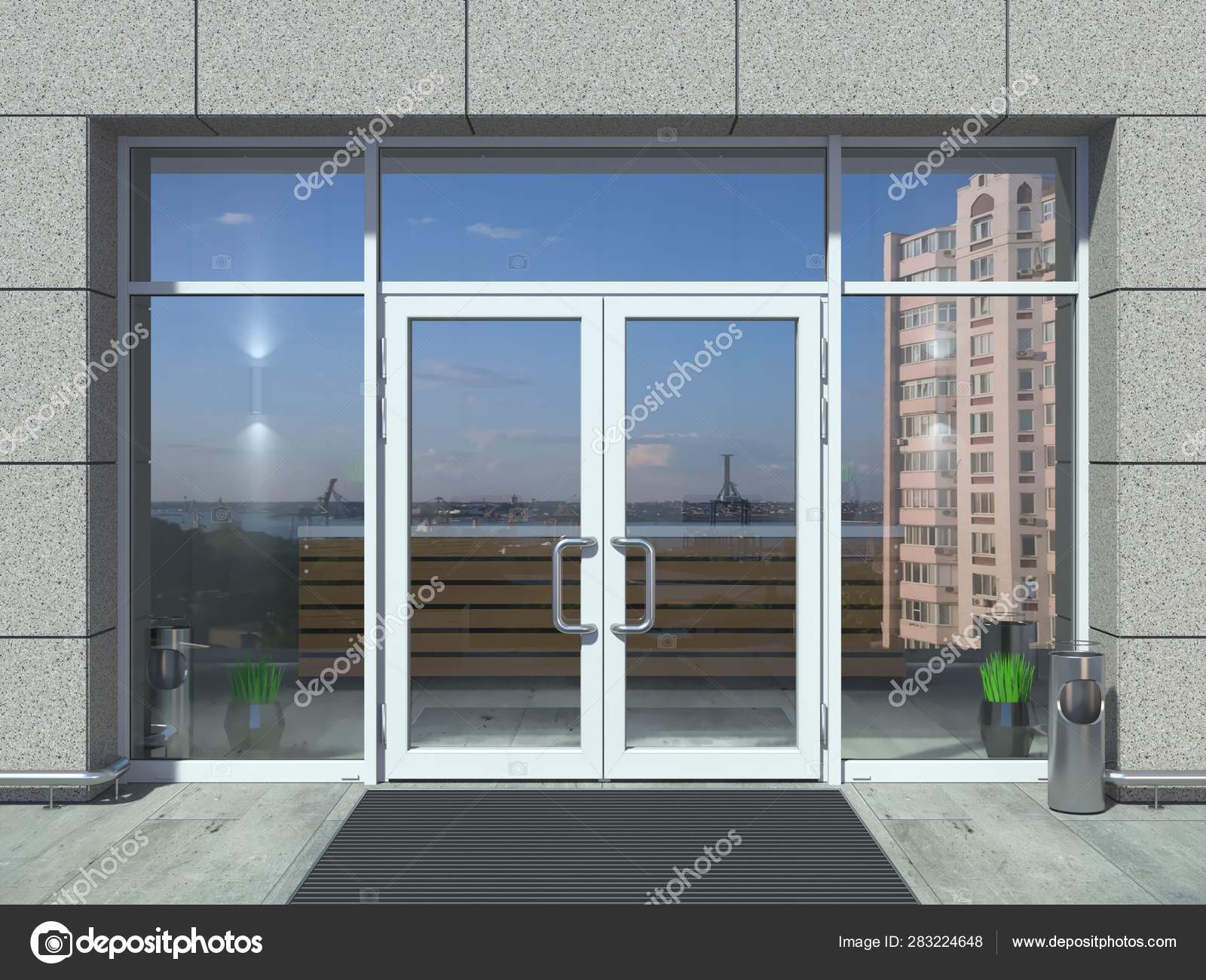 Modern White Office Entrance Door Stock Photo C Denisik11 283224648