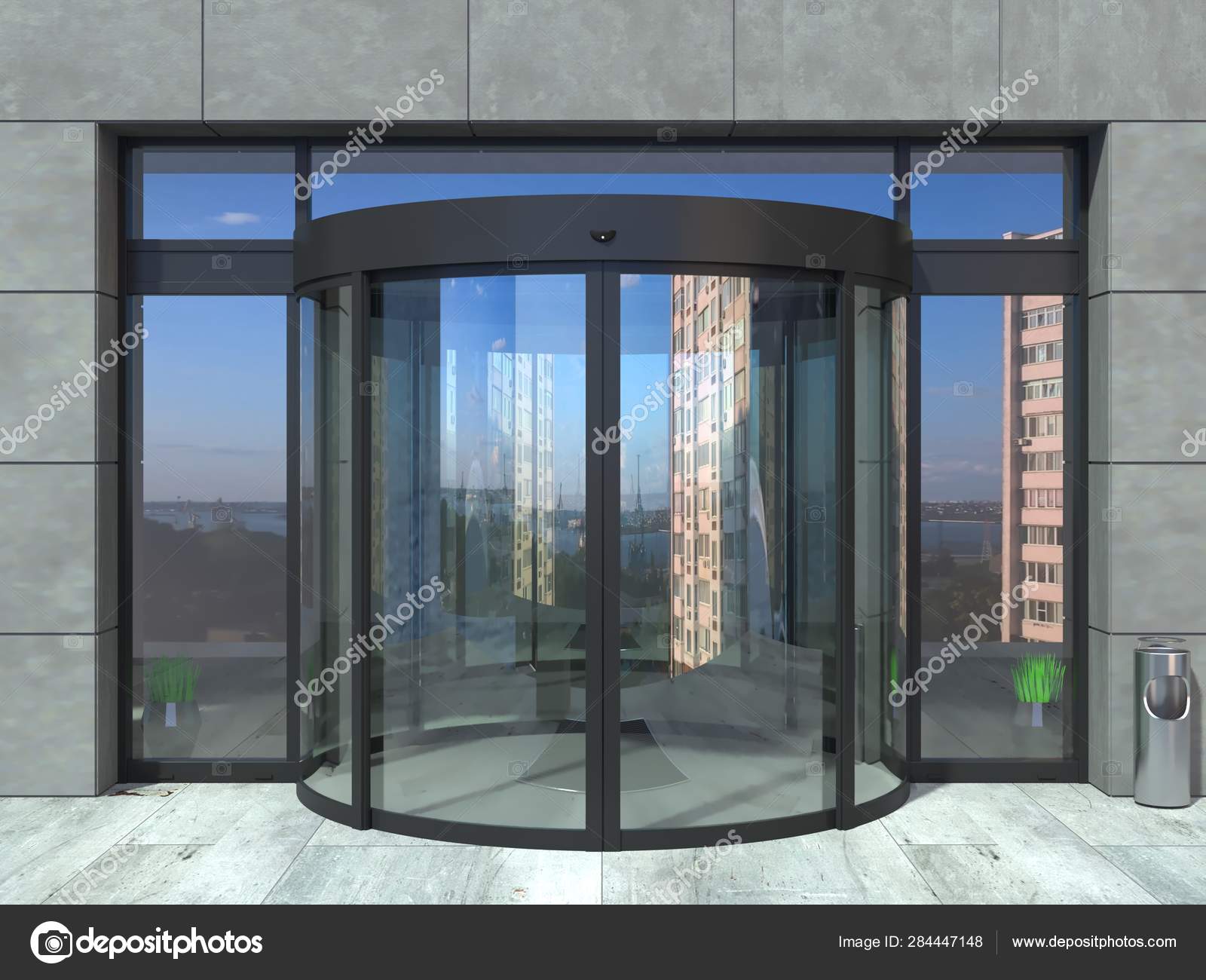 Automatic half round glass door Stock Photo by ©denisik11 284447148