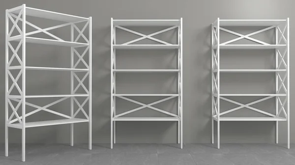 Rack with shelves showcase or wardrobe — Stock Photo, Image