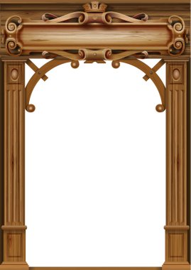 Kapı oymaları ile antikahşap kemer