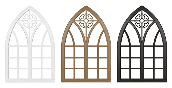 Fenêtre gothique en bois — Image vectorielle
